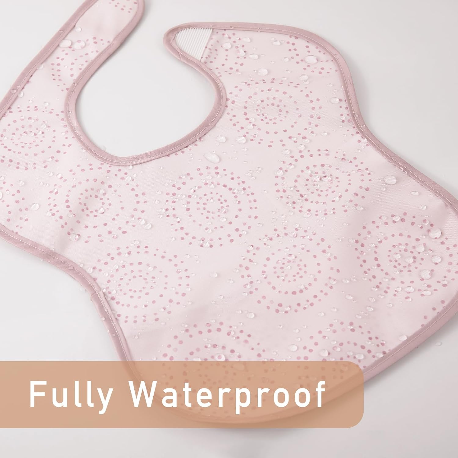 Mess Proof Baby Bib 3 Pack, Waterproof Led Weaning Baby Feeding Bibs with Food Catcher, Travel