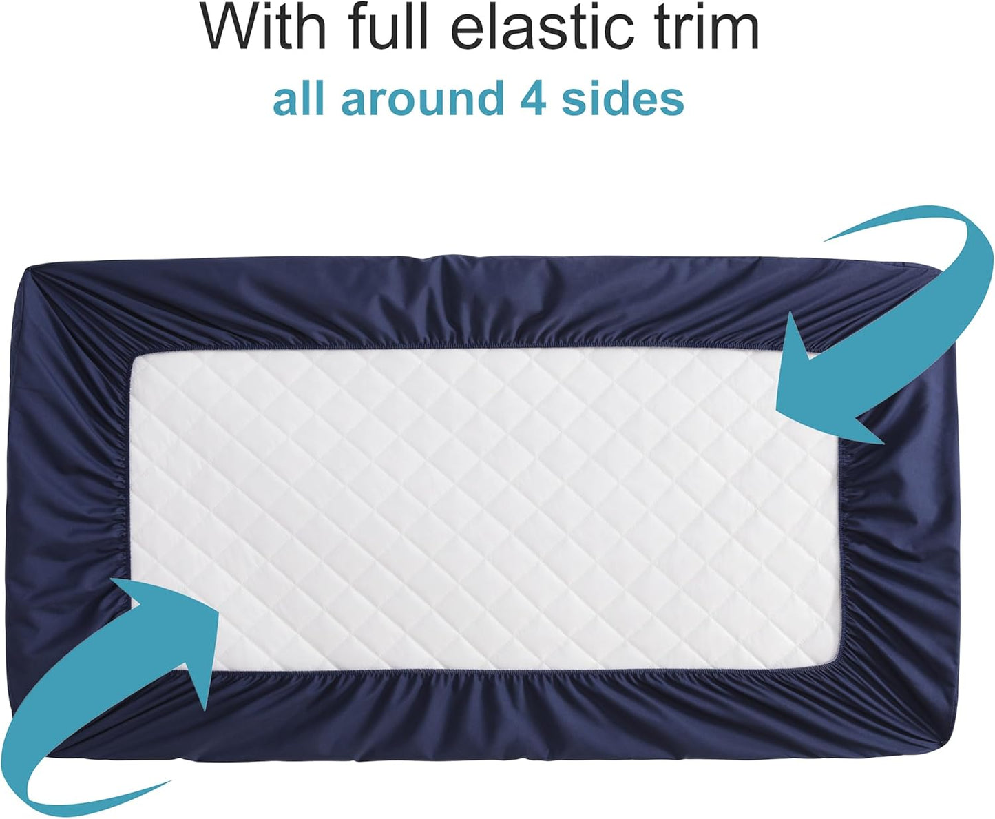 NTBAY 2 Pack Waterproof Mini Crib Mattress Protector, Quilted 24"x38" Fitted Mattress Cover