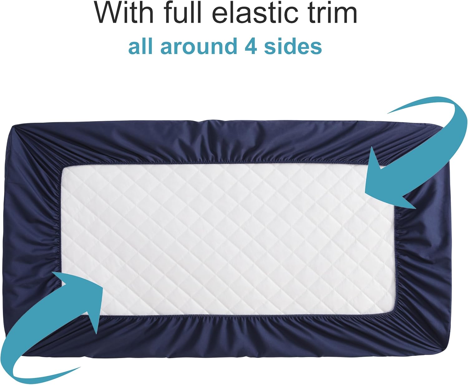 NTBAY 2 Pack Waterproof Mini Crib Mattress Protector, Quilted 24"x38" Fitted Mattress Cover