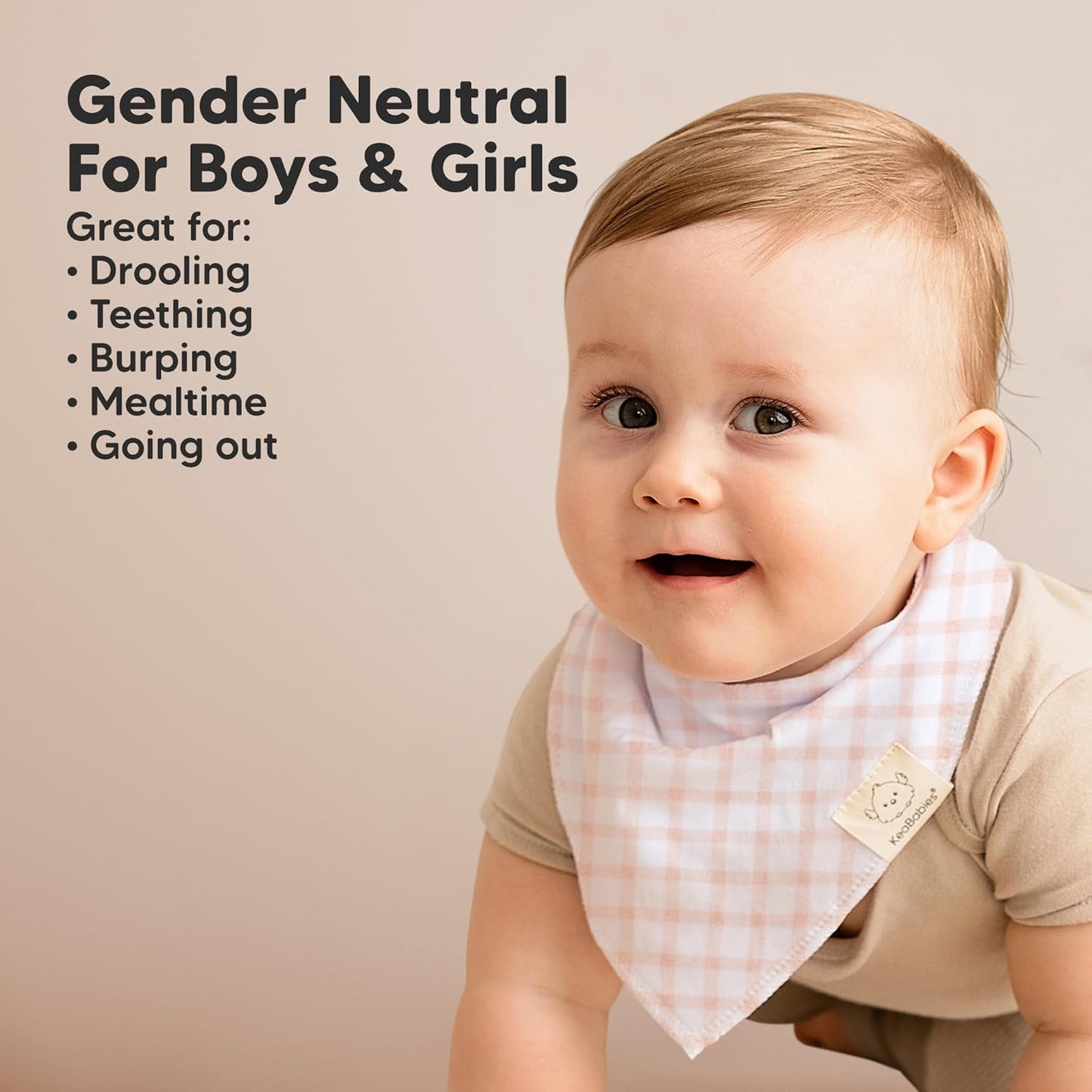 8-Pack Organic Baby Bandana Bibs for Girls - Super Absorbent Triangle Baby Bibs for Drooling and Teething Infant, 100% Cotton Extra Soft for Newborn, Infant 0-36 Months (Lunaris)