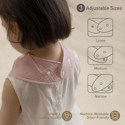 Muslin Baby Bibs 8 Pack, Baby Bandana Drool Bib for Drooling and Teething, Cotton Soft Absorbent for Girls Boys