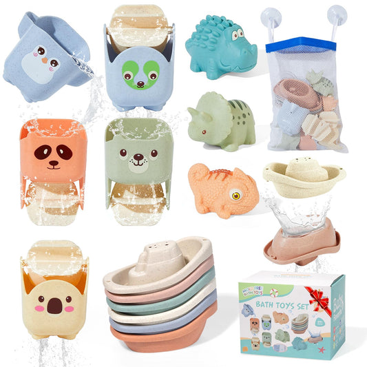 Baby Bath Toys for Kids Ages 1-3, 14 Pack Mold Free Bath Toys Toddlers 2-4 Bathtub Toys with