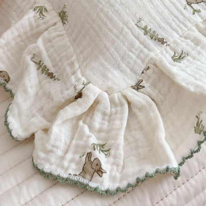 BuLuTu Muslin Toddler Pillowcase for Toddler Bed, Soft Breathable Standard Size Pillow Cover 20"x26", Animal Gray Bunny Toddler Pillow Case for Girls Boys Kids 1 2 3 4 5 6 Year Old, Envelope Closure