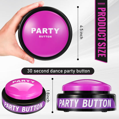 Dance Party Button with Music Sound Button Desk Toys for Office for Adults Classroom Buzzers Novelty Fun Gag Gifts Office Toys Desk Decor Gadget, 4.5 x 4.5 x 1.5 Inch (Purple)