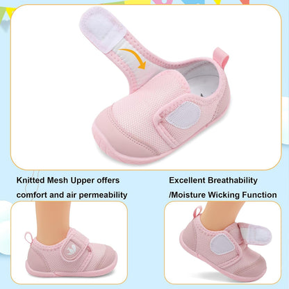FEETCITY Baby First Walking Shoes Boys Girls Infant Sneakers Crib Shoes Breathable Lightweight Slip On Shoes