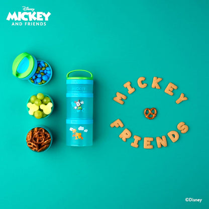 Whiskware Disney Stackable Snack Containers for Kids and Toddlers, 3 Stackable Snack Cups for
