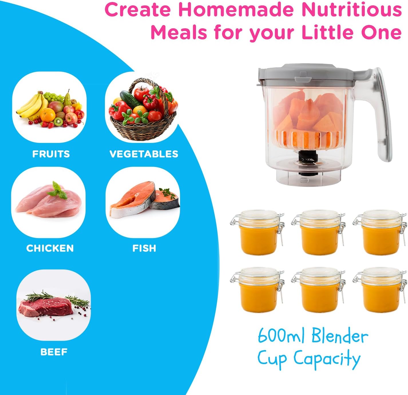 EVLA'S Baby Food Maker, Steamer, Blender, Baby Food Processor for Healthy Homemade Baby Food in
