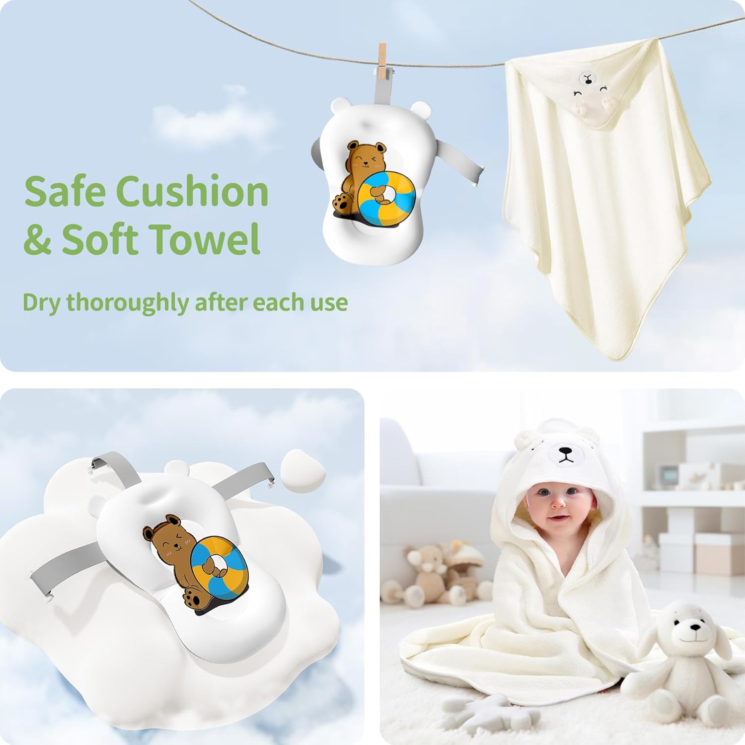 Collapsible Baby Bathtub for Newborn to Toddler (0-18 Month) - Portable Baby Bath Tub for Travel