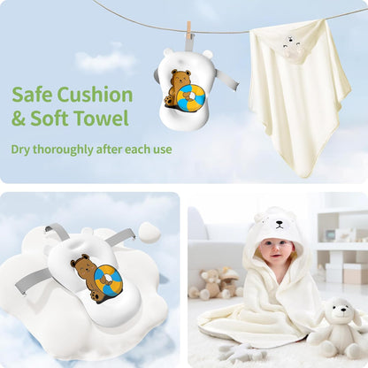 Collapsible Baby Bathtub for Newborn to Toddler (0-18 Month) - Portable Baby Bath Tub for Travel