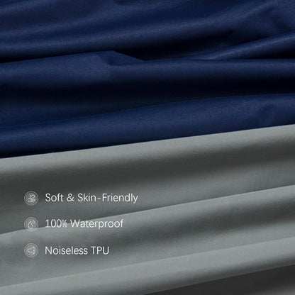 Crib Sheets Waterproof 2 Pack, Crib Mattress Protector, Toddler Fitted Crib Sheet Neutral, Ultra Soft & Breathable Toddler Bed Sheets for Boys and Girls, Grey & Navy