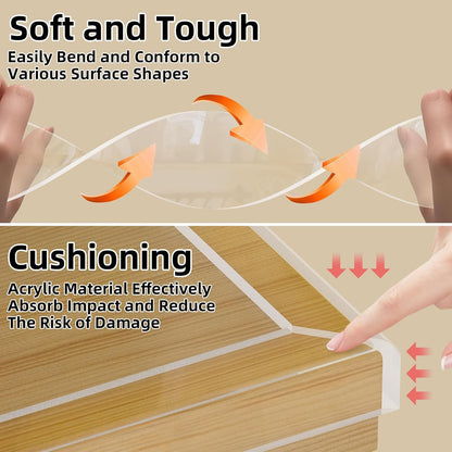 Clear Edge Protector,Safe Corner Protector, Anti-Sharp Edge Protector, for Furniture, Drawers, Tables, Cabinets 2inX6.56FT