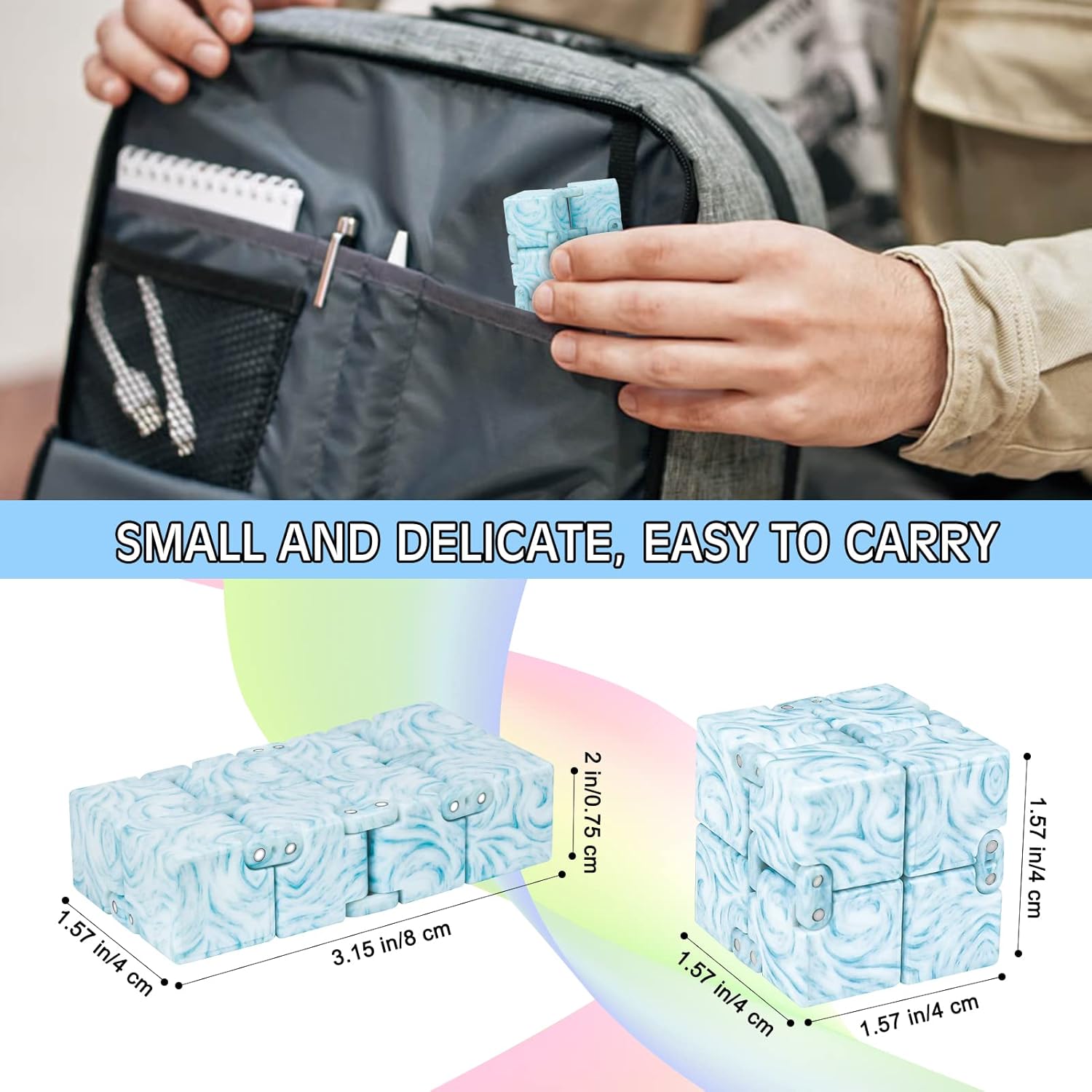 Infinitycube Fidget Toy, Unique Tie-Dye Infinitycube for Kids and Adults, Fidget Toy Relaxing