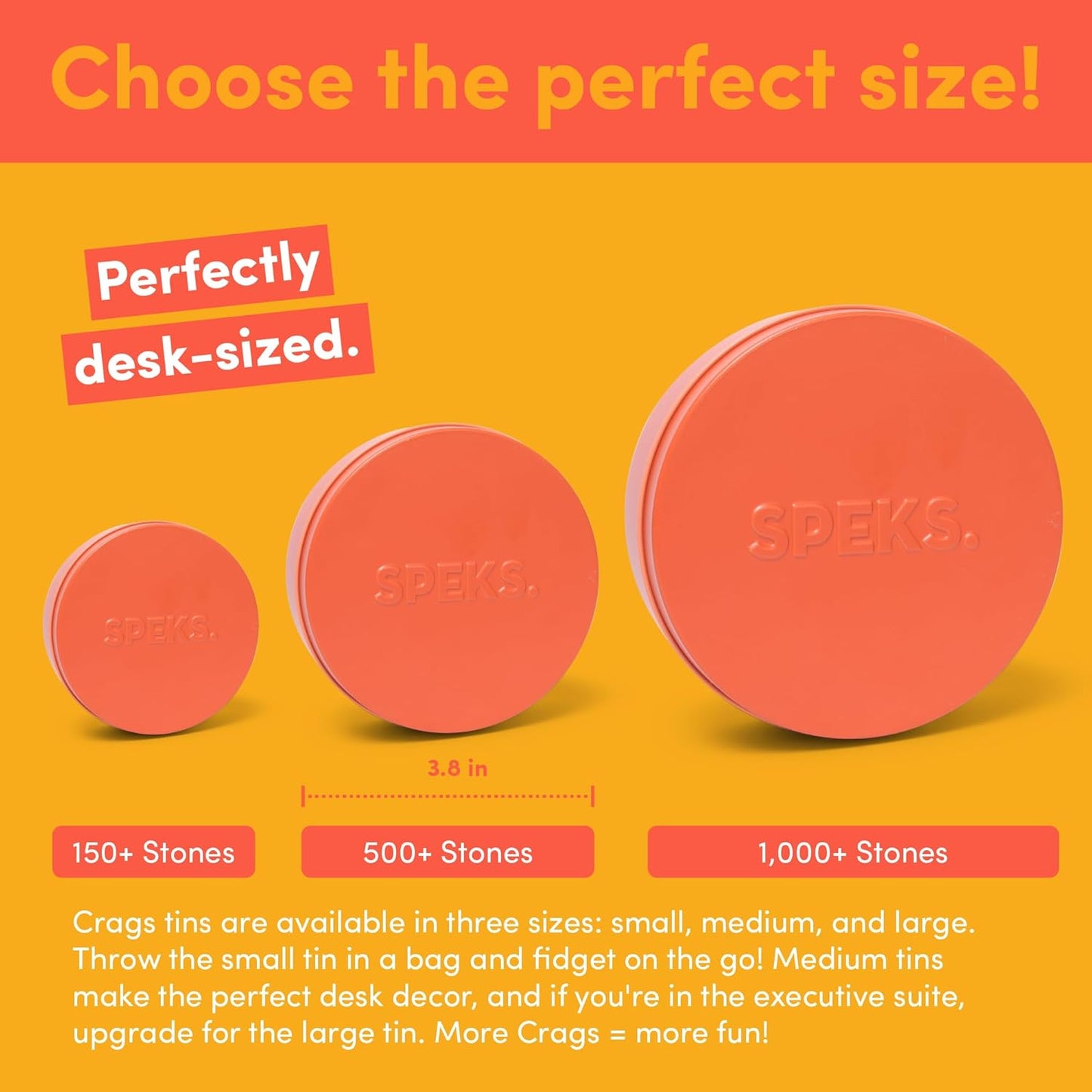 Speks Crags Ferrite Putty, Over 500 Ferrite Stones in a Metal Tin, Seriously Satisfying Fidget Toys for Adults and Desk Toys for Office, Matte Coral, Medium