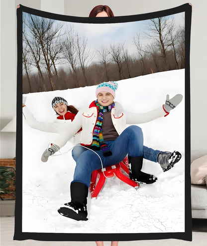 Ships Next Day, Custom Blankets with Photo, Personalized Blanket Using My Own Photo with Text, Customized Blankets with Picture, Personalized Gifts for Women Men Baby Child