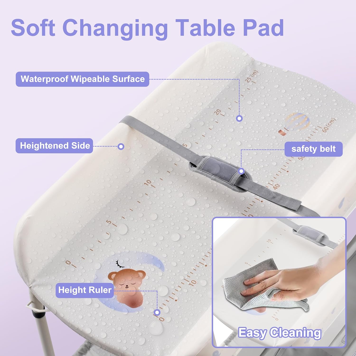2-in-1 Baby Bathtub with Changing Table, Foldable Diaper Changing Station with 4 Wheels, Waterproof