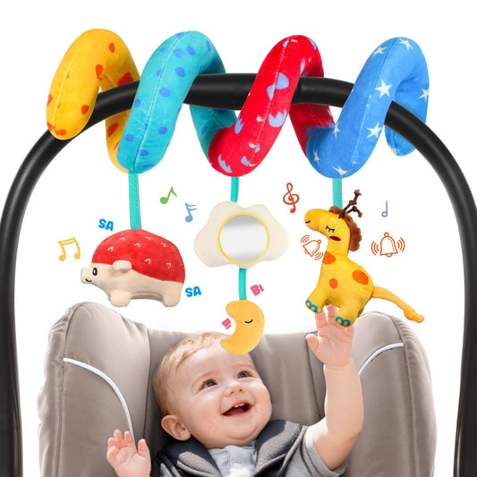 URMYWO Spiral Car Seat Toys for Babies 0-6 Months, Newborn Toys & Infant Toys, 3 Month Baby Toys