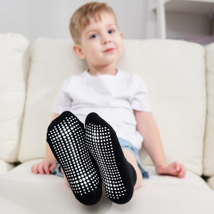 Zaples Baby Non Slip Grip Ankle Socks with Non Skid Soles for Infants Toddlers Kids Boys Girls