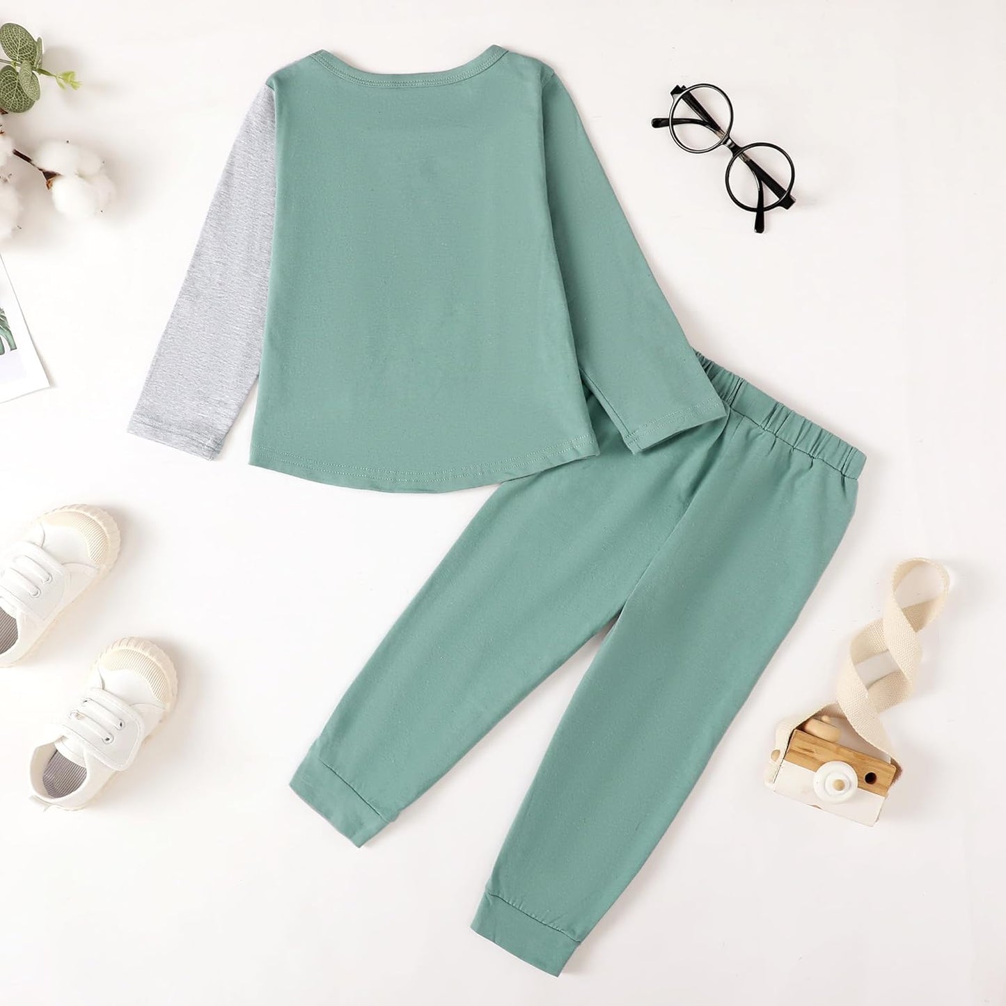 Toddler Baby Boy Outfits Fall Winter Clothes Color Block Long Sleeve Sweatshirt Tops + Jogger Pants Set 2PCS