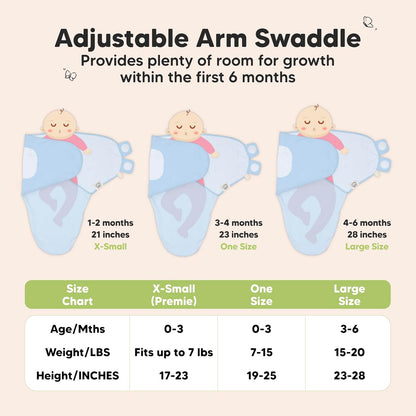 3-Pack Organic Baby Swaddle Sleep Sacks - Swaddles for Newborns, Infant 0-3 Months, Baby Girls, Boys, Soft & Snug Newborn Sleep Sack, Nursery Swaddling Blankets (ABC Land Cloud)