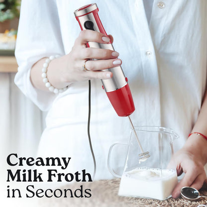 Zulay 4-in-1 Immersion Stick Mixer Hand Blender - 800 Watts, 12 Speeds, 5-ft Power Electric Cord
