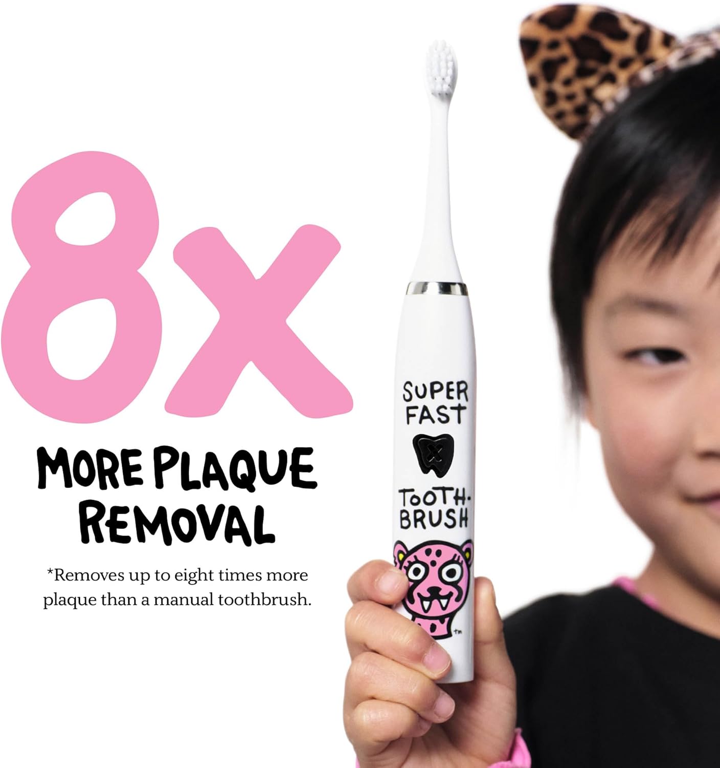 Kids Electric Toothbrush - Rechargeable Vibrating Toothbrush with Timer, Includes 6 Replacement