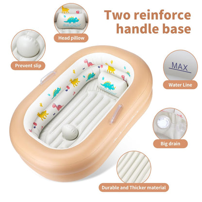 Swimbobo Inflatable Baby Bathtub – Soft, Portable Baby Bath for Infants and Toddlers, Easy to