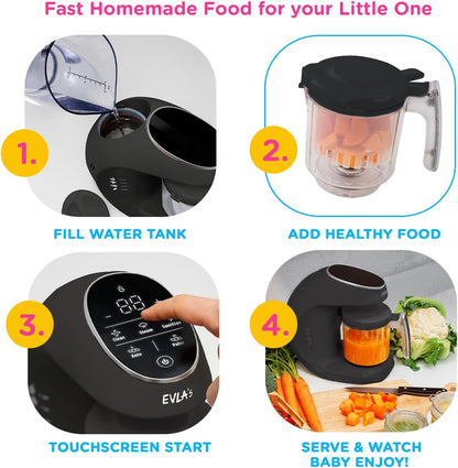EVLA'S Baby Food Maker, Steamer, Blender, Baby Food Processor for Healthy Homemade Baby Food in