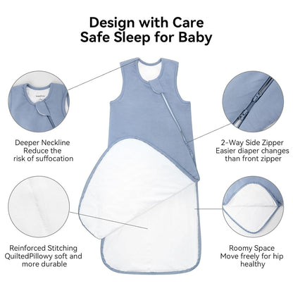 BubblePanda Rayon Made from Bamboo Sleep Sack 0-6 Months 0.5 Tog Soft Newborn Sleep Sack 3-6 Months for Infant Babies 2-Way Zipper Wearable Blanket Baby 0-3 Months