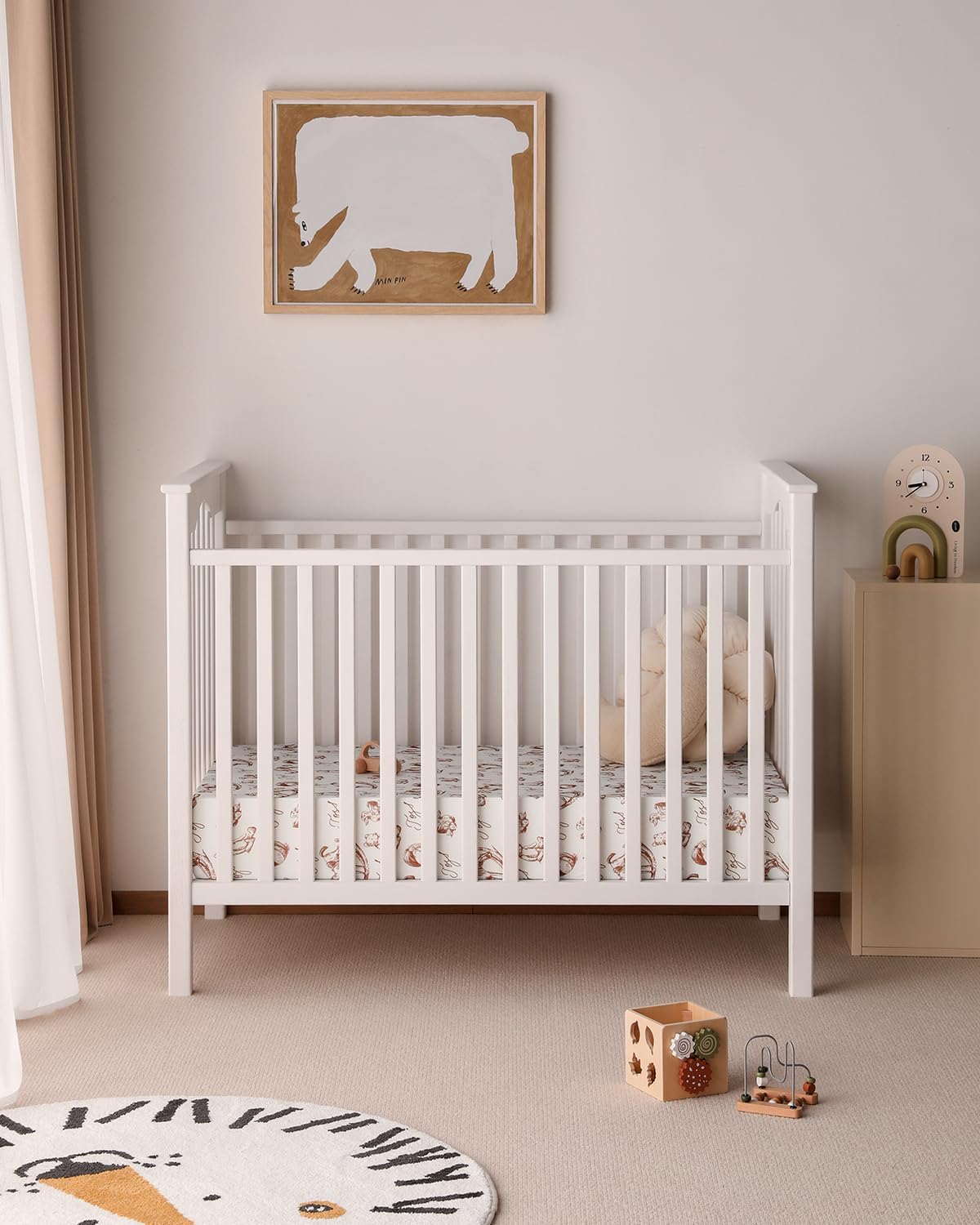 Yoofoss Baby Crib Sheets 2 Pack for Boys and Girls - 52x28 Fitted Crib Sheet Neutral Fits for