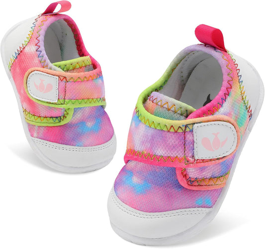 FEETCITY Baby First Walking Shoes Boys Girls Infant Sneakers Crib Shoes Breathable Lightweight Slip On Shoes