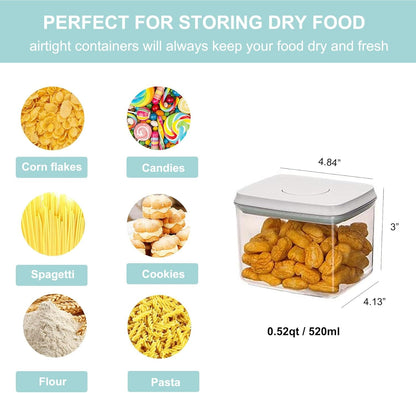 Airtight Food Storage Container - 0.52qt / 520ml Mini Rectangle Pop Containers With Lids, Bpa Free