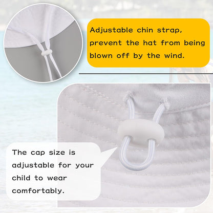 Peecabe Summer Baby Sun Hat for Boys Girls UPF 50+ Wide Brim Toddle Bucket Hat Adjustable Baby Beach Cap 0-8 Years