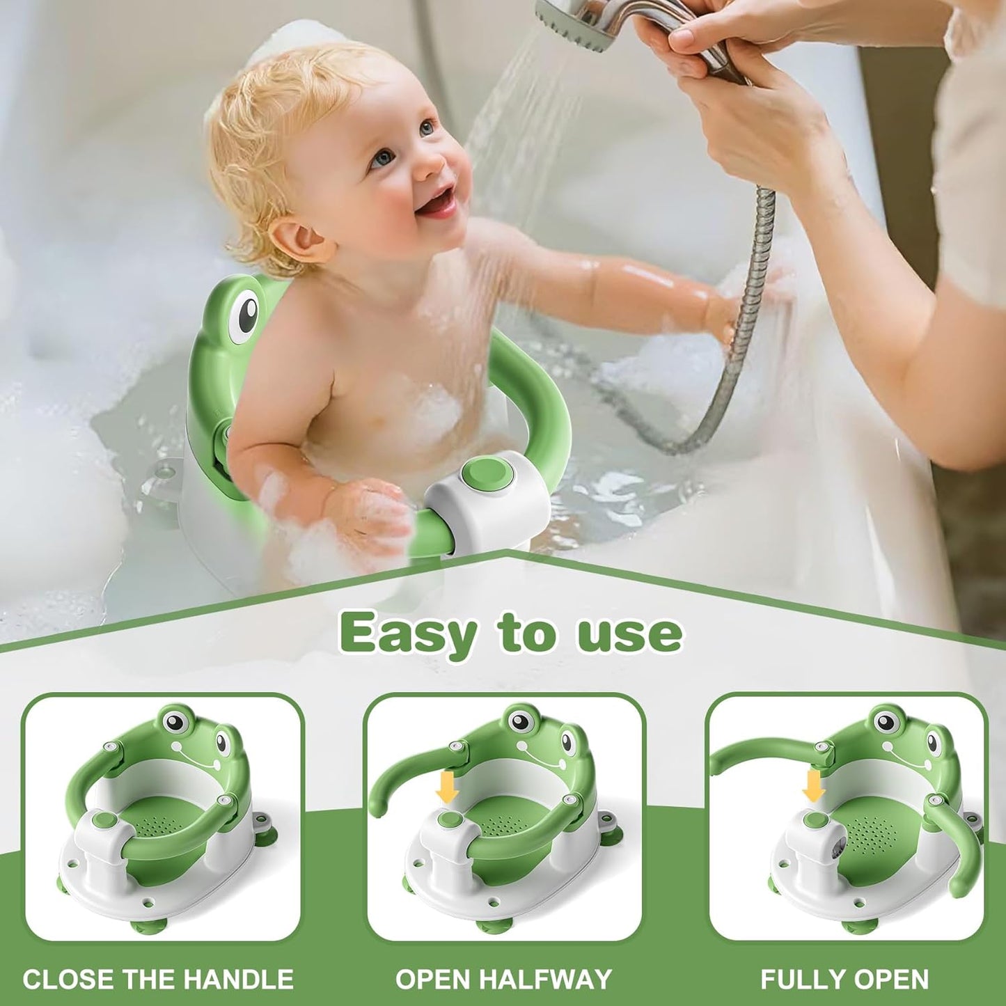 Baby Bath Seat for Babies 6 Months & up Non-Slip Toddler Bath Seats for Sitting Up Infant Bathtub
