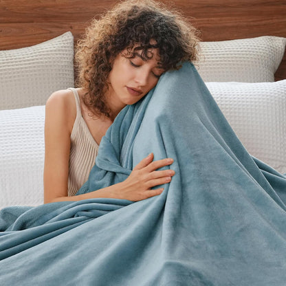 PHF Ultra Soft Fleece Blanket Twin Size, No Shed No Pilling Luxury Plush Cozy 300GSM Lightweight