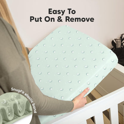 KeaBabies 2-Pack Organic Crib Sheets for Boys, Girls - 52x28 Fitted Crib Mattress Sheet Neutral