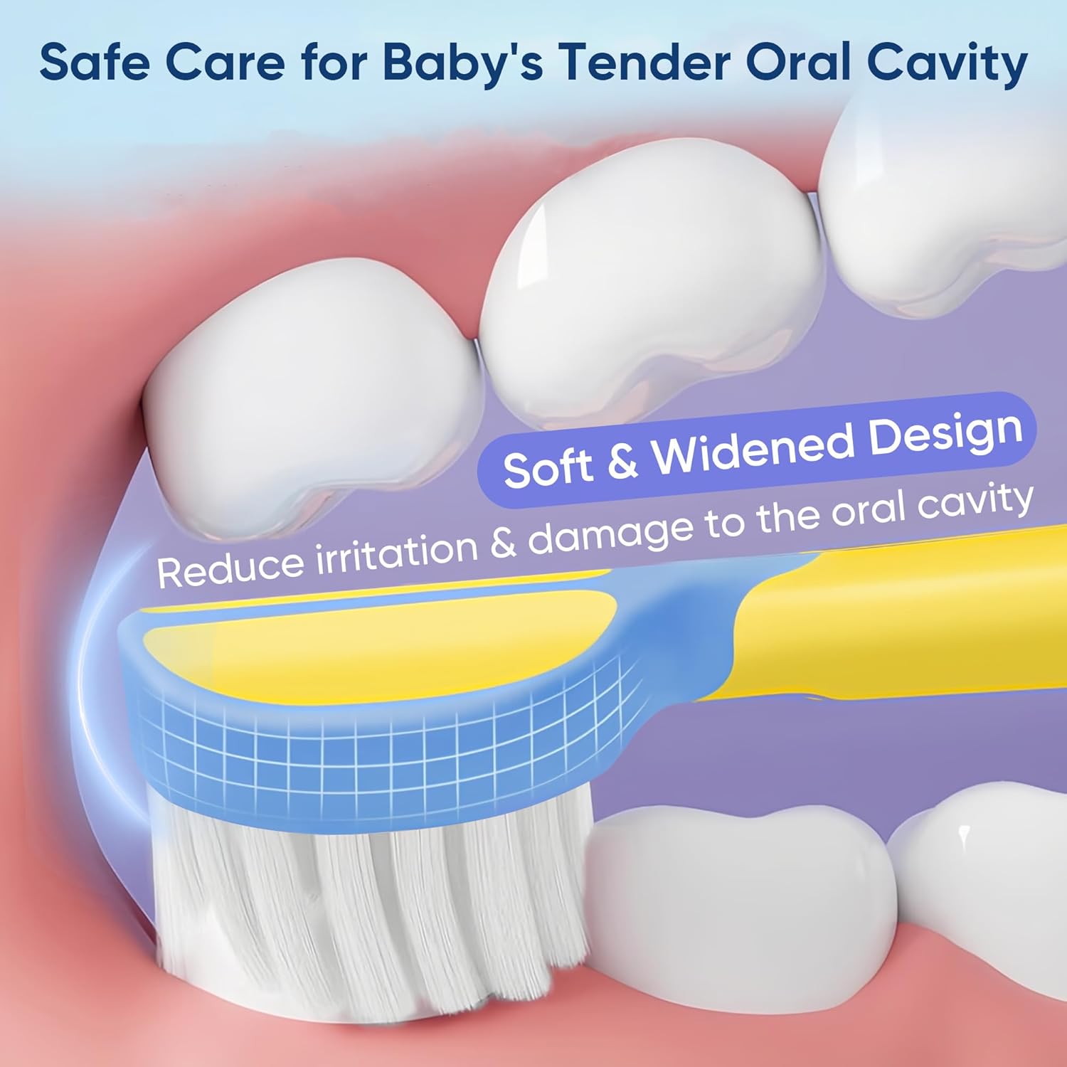 EASICUTI Soft Toddler Toothbrushes, Efficient 3 Sided Toothbrush, Baby Toothbrush 12 Months and up