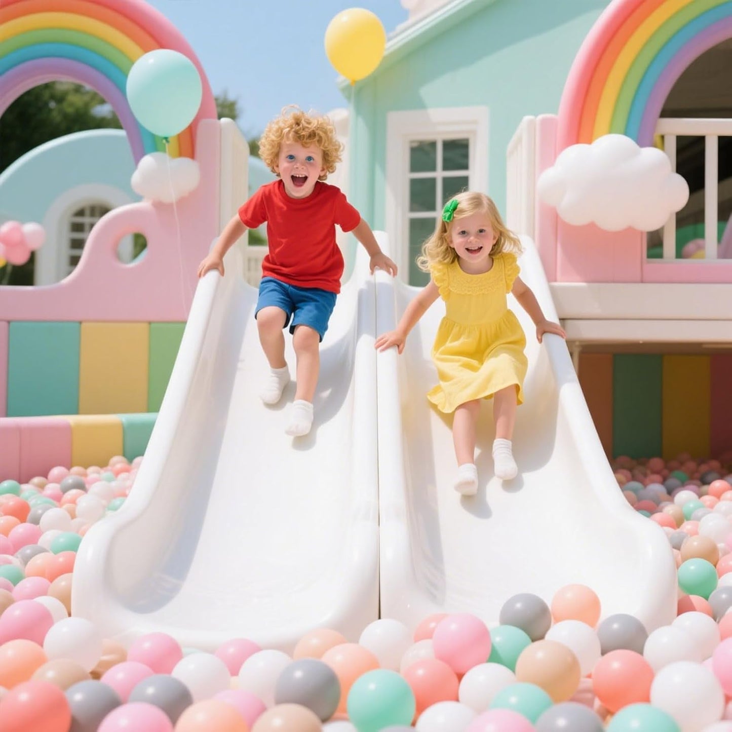 GOGOSO 100 Pit Balls Plastic Balls for Baby Toddlers GirlsToddlers for Playhouse, Baby Pool, Play Ball Fun Centers, for Babies, Kids, Toddlers 1-3, Phthalate Free BPA Free