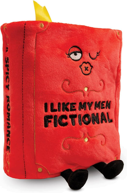Book Lover Plushie, Funny Meme Gag Gift, Comical Plush Collectible, Stocking Stuffer Present, Great for Emotional Support, Fun Desk Accessory, Weighted Base for Display