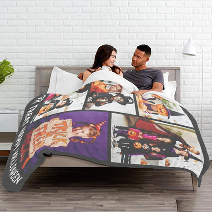 Ships Next Day, Personalized Photo Gifts for Girlfriend, Custom Made Bed Throw Blankets for Kids, Halloween Decoration Blankets with Pictures for Boyfriend, Girlfriend