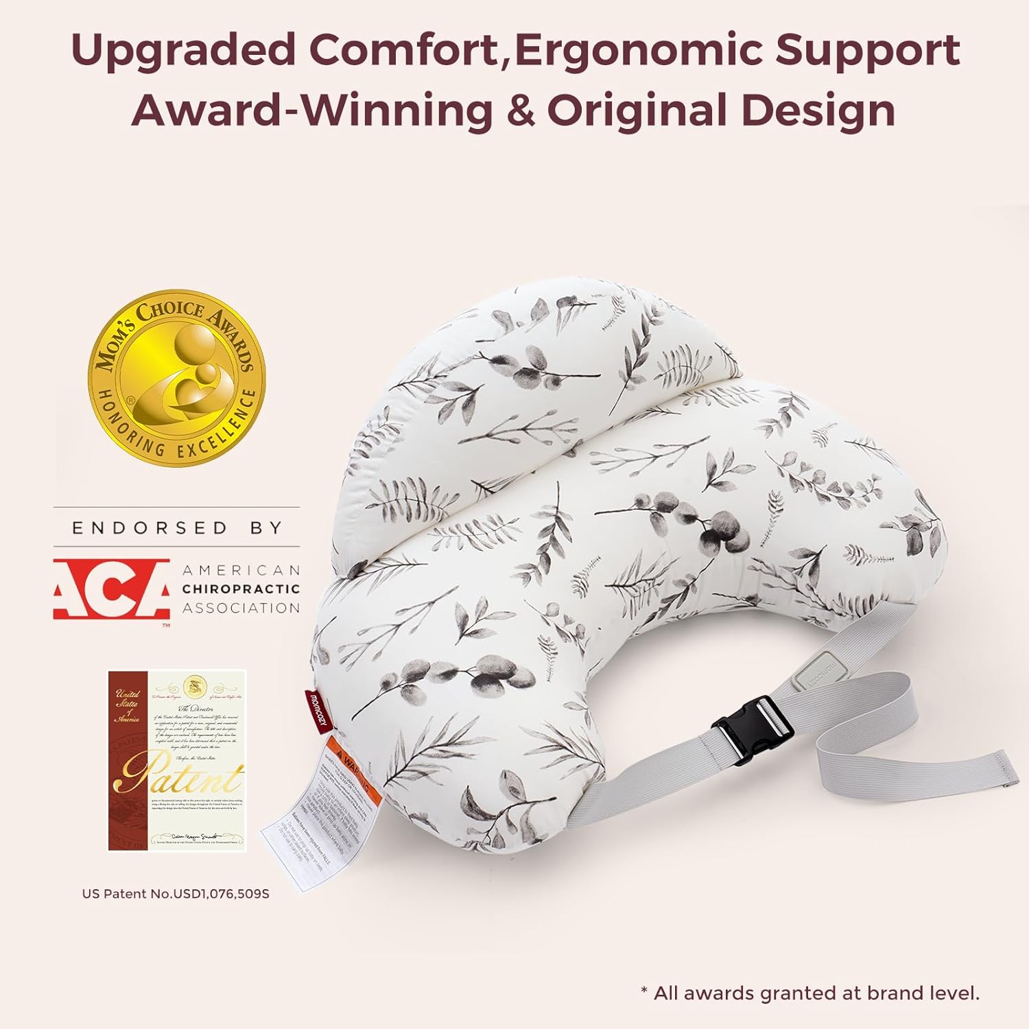 Momcozy Pioneering Safety Fence Nursing Pillow for Breastfeeding- Wider Feeding Pillows for More
