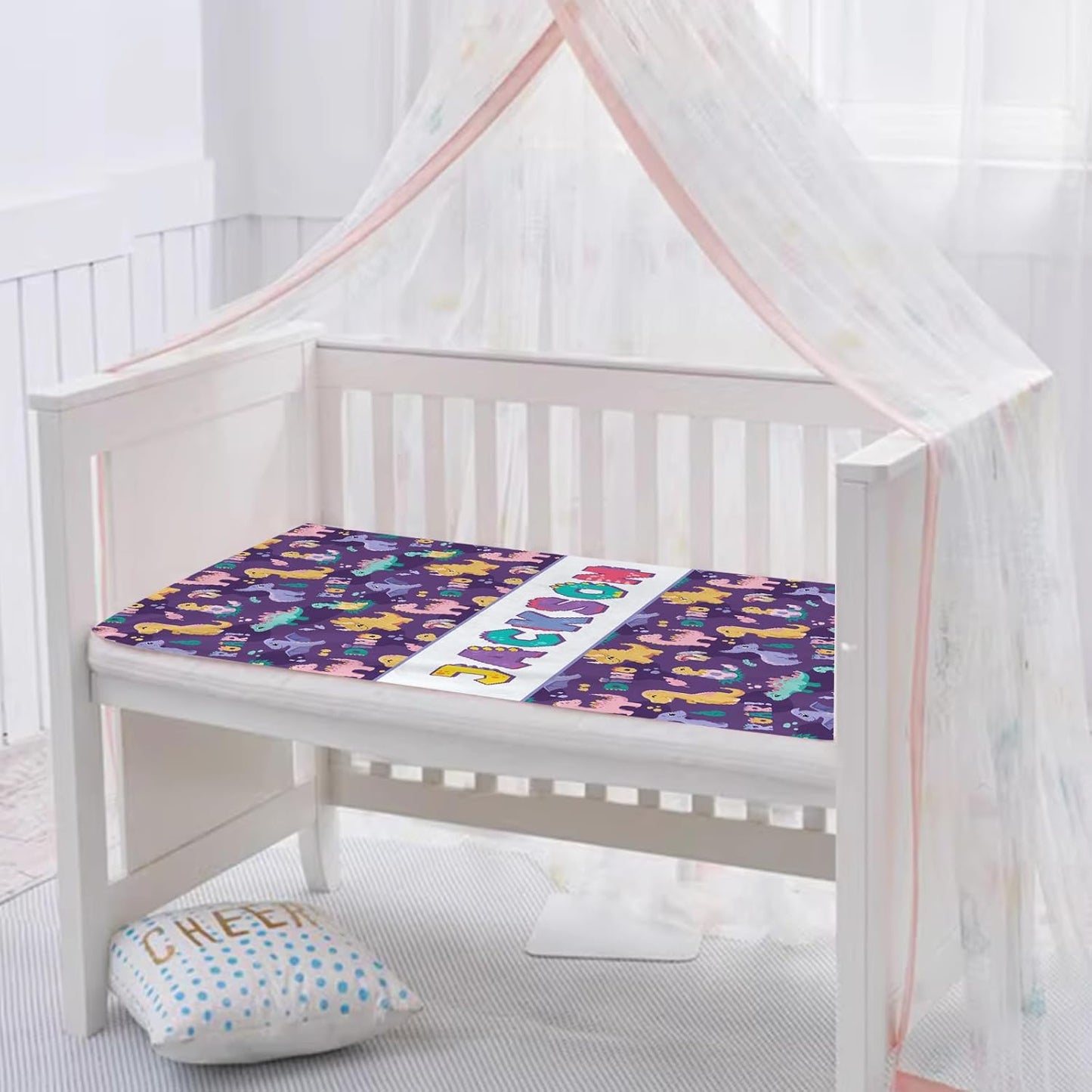 Personalized Dinasour Name Baby Blanket, Custom Cute Alphabet Name Blanket Toddler Boy Soft Flannne Swaddling Blankets Customized Monogram Memorial Gift from Nana for Infant Newborn Shower