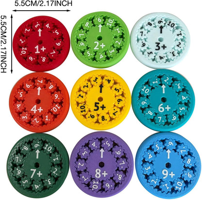 Math Fidget Spinners, 18pcs Math Fact Fidget Spinners,Round Math Fidget Spinner Math Learning & Early Education Toys Game