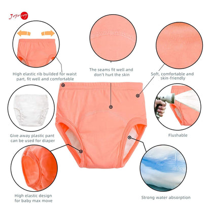 Joyo roy 6Pcs Potty Training Underwear 2T-3T 100% Cotton Soft Absorbent Toddler Toilet Training Pants Waterproof Toddler Underwear Girls 3T Baby Pee Pants with Potty Sticker Chart for Kids