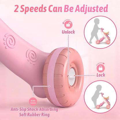 QDRAGON 3 in 1 Baby Walker and Activity Center for Girl 12-18 Months, Pink