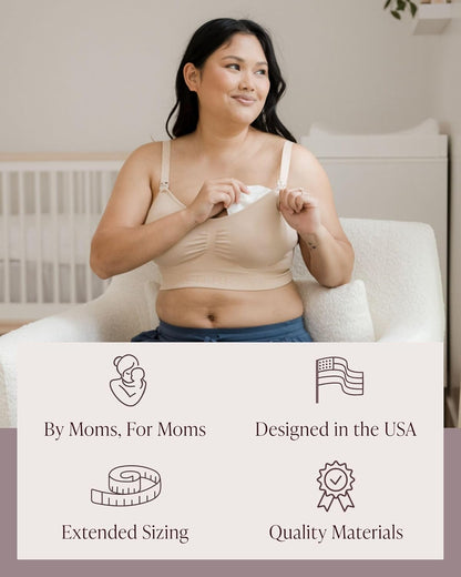 Kindred Bravely Organic Reusable Nursing Pads, Washable, for Breastfeeding & Leaking with Carry