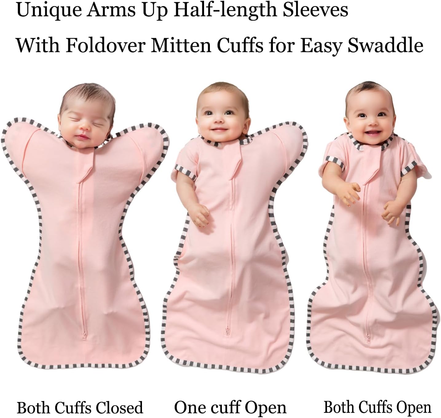 Baby Swaddle Blanket for Newborns and Infants,2-Piece Set Infant Pajamas,Bidirectional Zipper,Easy
