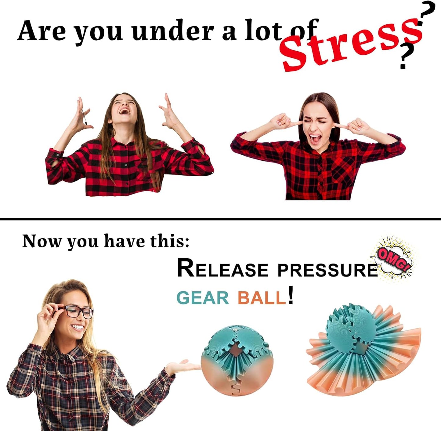 Gear Ball 3D Printed Gear Sphere Fidget Rotating Ball Cube Gadgets, Gear Sphere Ball for Work or Travel Stress Toys Gear Fidget Toys, Stress and Anxiety Relief Gear Toys (Dark red, 8CM/3.15in)