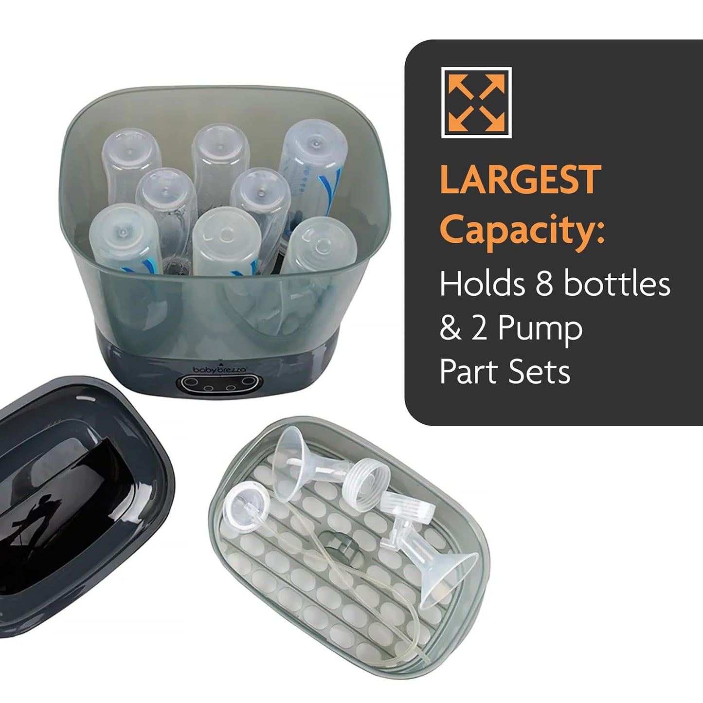 Baby Brezza Bottle Sterilizer and Dryer Advanced – 33% Faster - Largest Capacity Steam Sanitizer