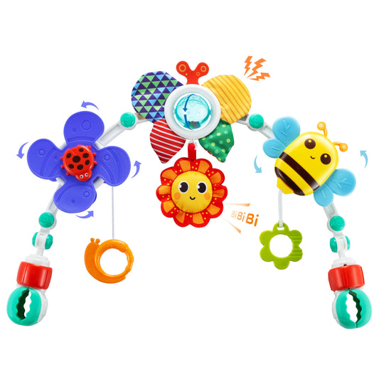 Lynncare Adjustable Arch Bassinet Toys for Infant & Toddlers, Stroller Arch, Baby Crib Toys with