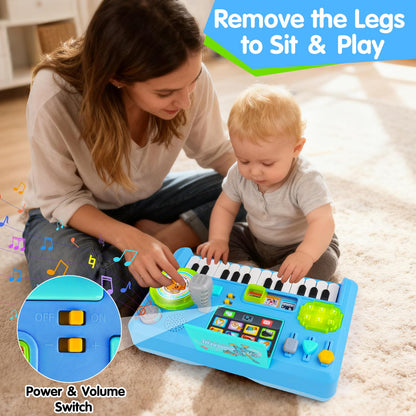 Baby DJ Table Musical Piano Toys for Toddlers Boys Girls with Music & Light
